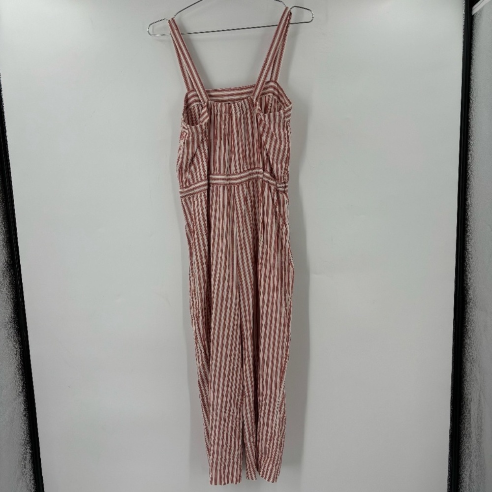 Marine Layer Wide Leg Cropped Jumpsuit Red Ivory Striped Size Small - Picture 10 of 10